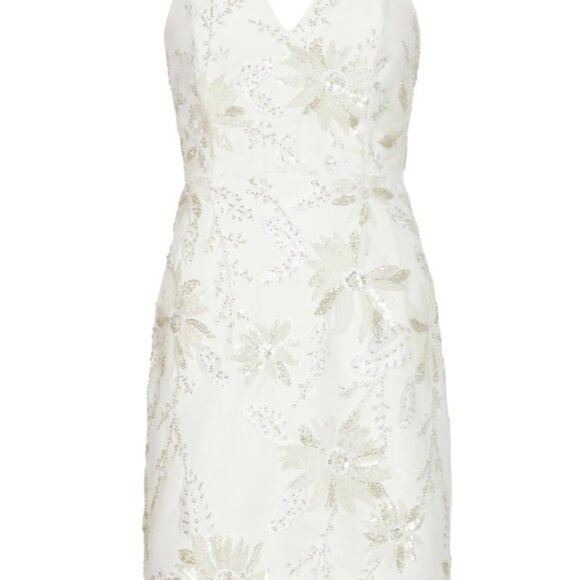 Milly | Ronni Cady Embroidered Sheath Dress | Color: White | Size 4 - Picture 4 of 6